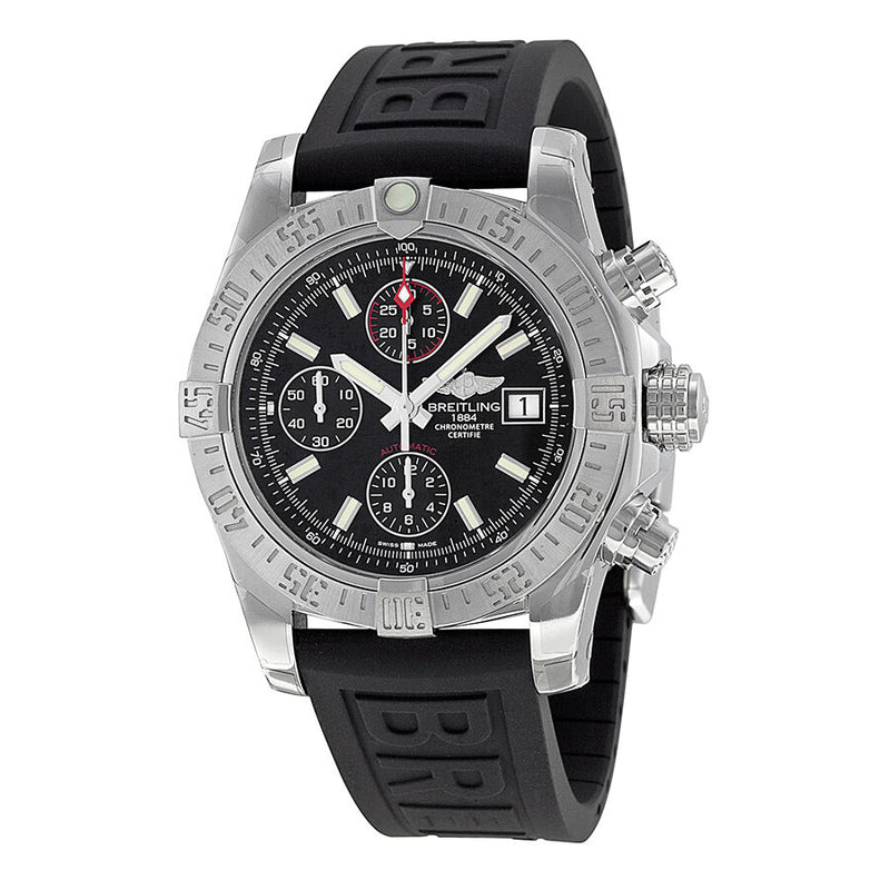 Breitling Avenger II Black Dial Chronograph Black Rubber Automatic Men's Watch A1338111-BC32BKPD3#A1338111-BC32-153S-A20D.2 - Watches of America