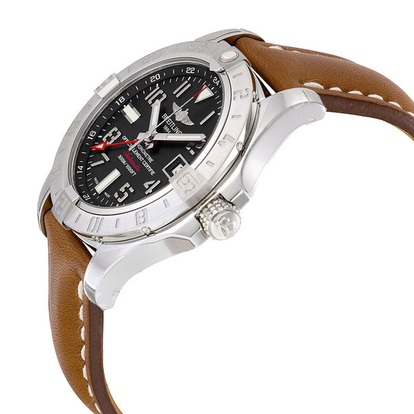 Breitling Avenger II GMT Automatic Black Dial Brown Leather Men's Watch A3239011-BC34BRLD #A3239011-BC34-438X-A20D.1 - Watches of America #2