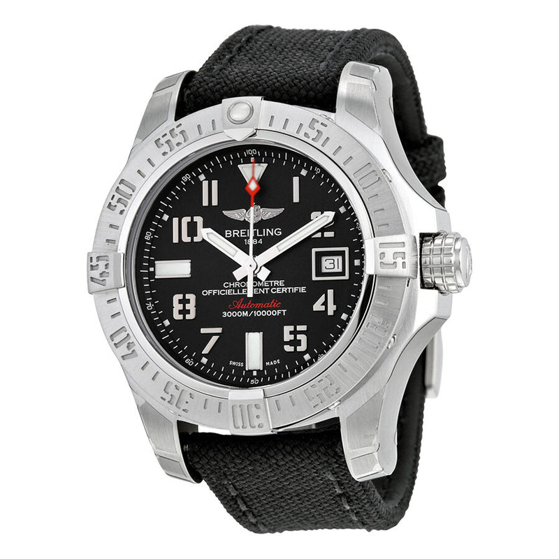 Breitling Avenger II Seawolf Automatic Black Dial Black Fabric Men's Watch A1733110-BC31BKFT#A1733110-BC31-103W-A20BASA.1 - Watches of America