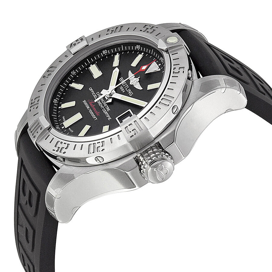 Breitling Avenger II Seawolf Black Dial Black Rubber Automatic