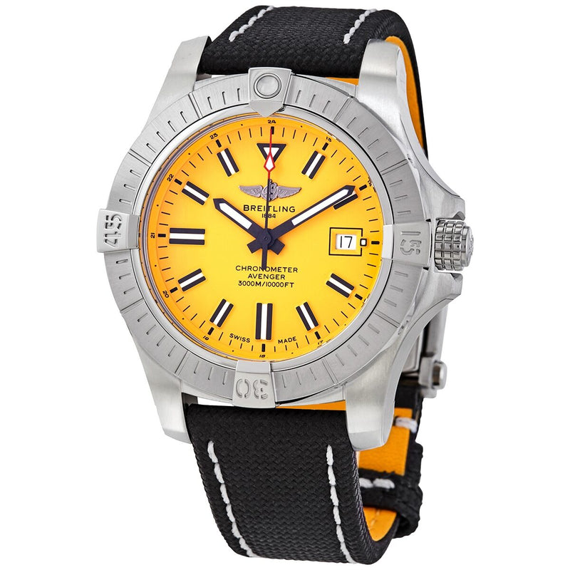 Breitling Avenger Seawolf Automatic Chronometer Yellow Dial Men's Watch #A17319101I1X2 - Watches of America