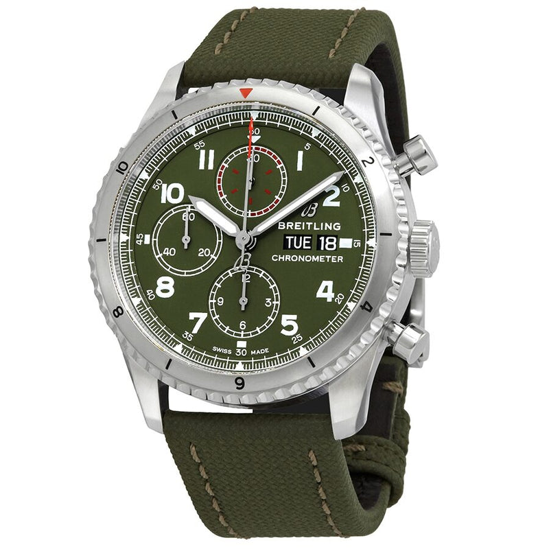 Breitling Aviator 8 Curtiss Warhawk Chronograph Automatic Green Dial Men's Watch #A133161A1L1X2 - Watches of America