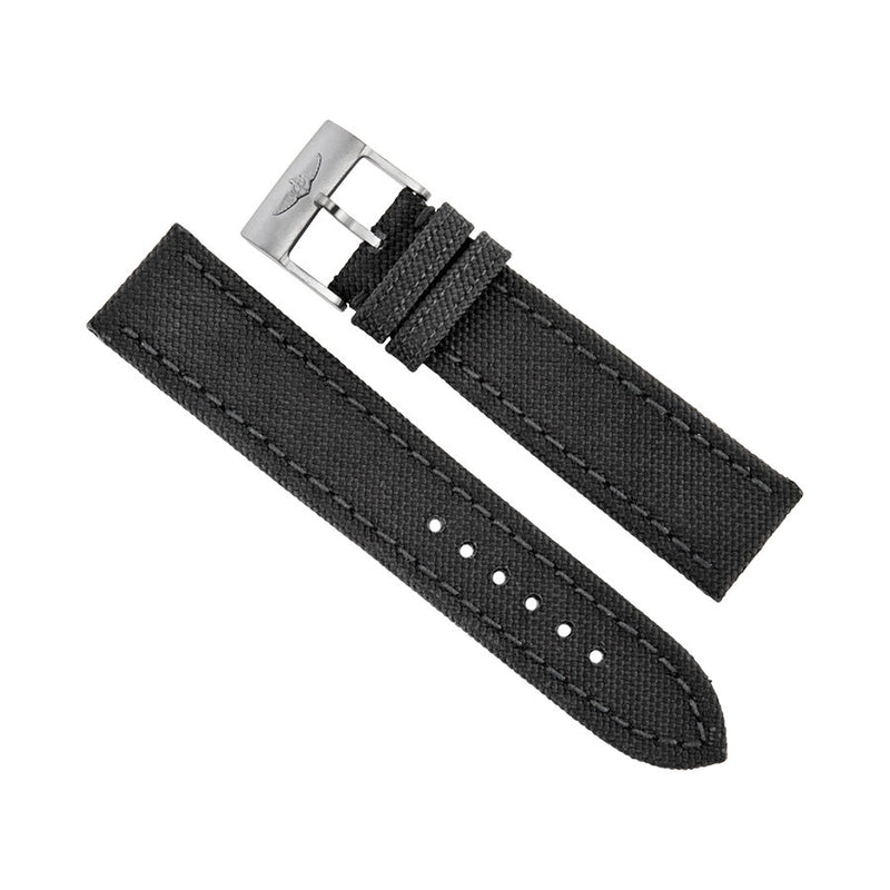 Breitling Black Canvas Watch Band Strap 22mm - 20mm #103W-M20BASA.1 - Watches of America