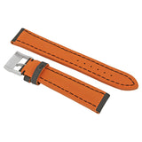 Breitling Black Leather Strap with Orange Trimming Stainless Steel Tang Buckle 20-18mm#244X - Watches of America #2