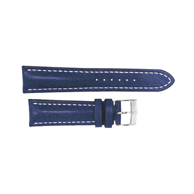 Breitling Blue Leather Strap Stainless Steel Tang Buckle 18-16mm#194X - Watches of America
