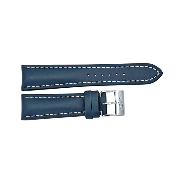 Breitling Blue Leather Strap with a Stainless Steel Tang Buckle 24-20mm#101X-A20BA.1 - Watches of America