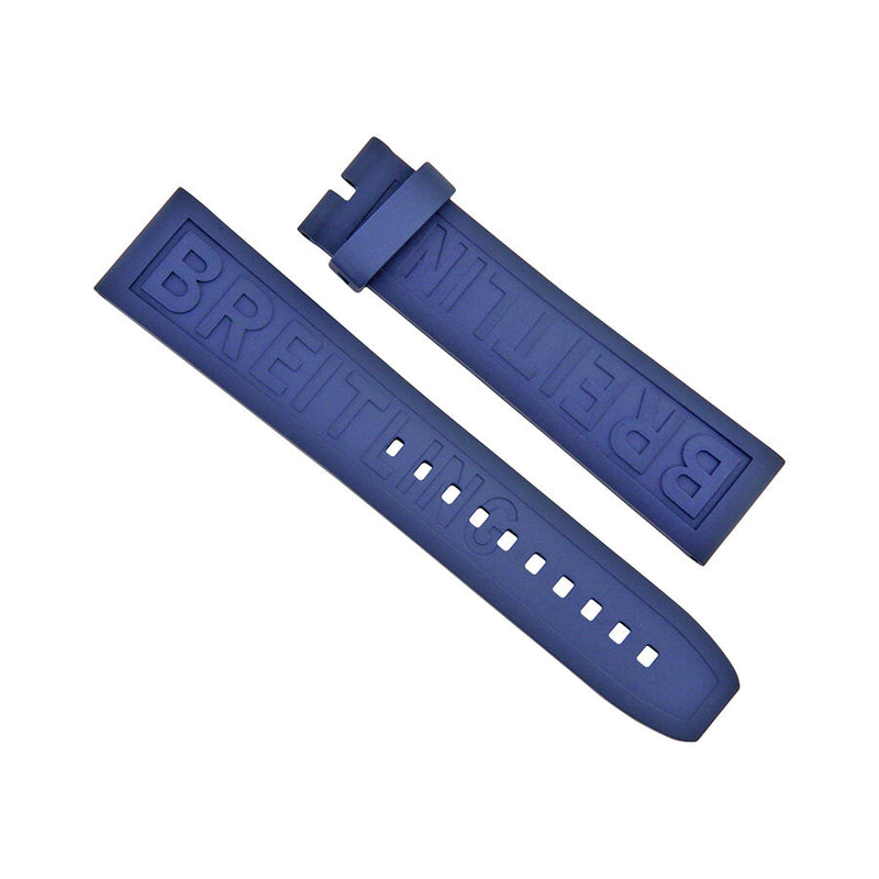 Breitling Blue Rubber Watch Band Strap 22-20mm#158S - Watches of America