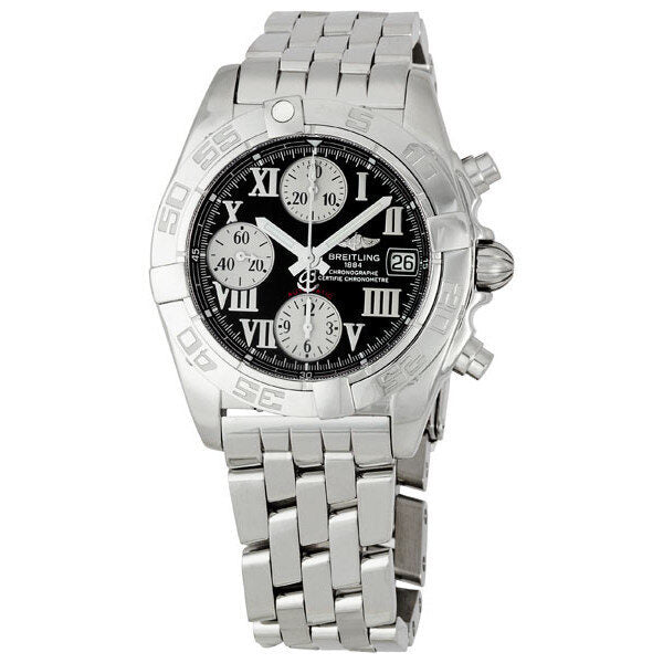 Breitling Chrono Galactic Black Dial Steel Pilot Men's Watch A13358L2-B786SS#A13358L2/B7 - Watches of America