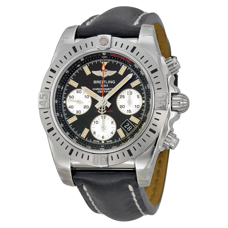 Breitling Chronomat 41 Airborne Mechanical Black Dial Black Leather Men's Watch AB01442J-BD26BKLT#AB01442J/BD26 - Watches of America