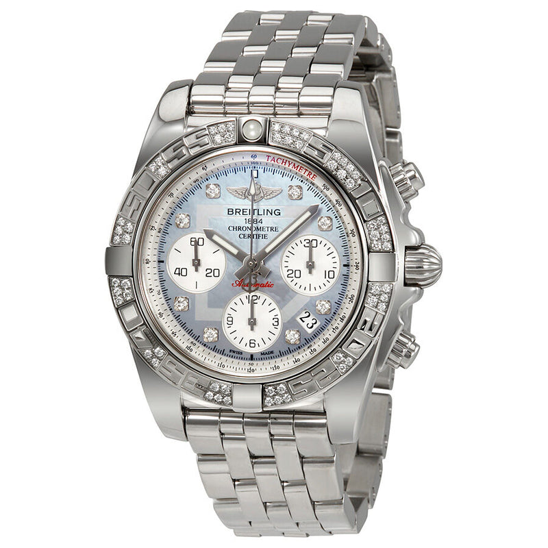 Breitling Chronomat 41 Automatic Mother of Pearl Diamond Dial Men's Watch AB0140AA-G712SS#AB0140AA-G712-378A - Watches of America