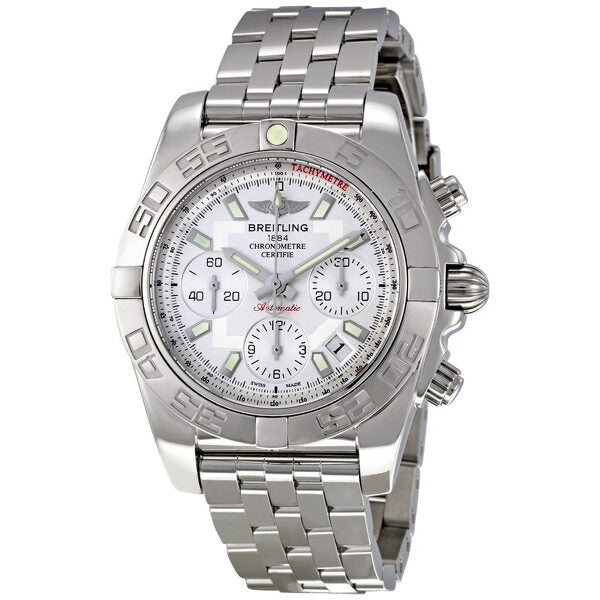 Breitling Chronomat 41 Chronograph Silver Dial Men's Watch AB014012-G711SS#AB014012/G711 - Watches of America