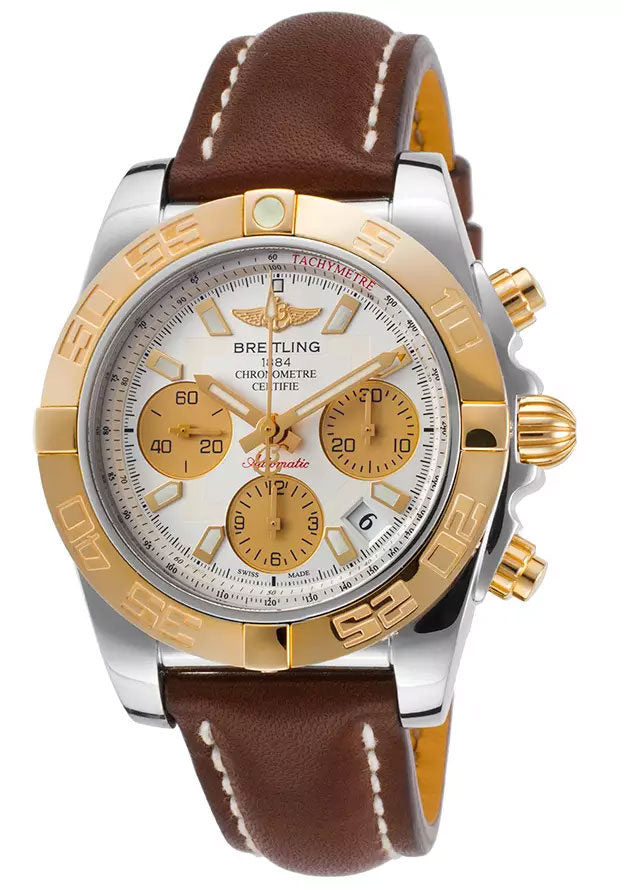 Breitling Chronomat 41 Silver Dial Chronograph Automatic Men's Watch CB14012-G713BRLT#CB014012-G713-431X-A18BA.1 - Watches of America
