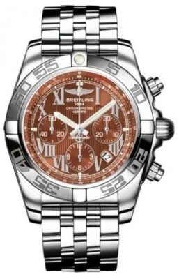 Breitling Chronomat 44 Amber Dial Stainless Steel Automatic Men's Watch #AB011012/Q566SS - Watches of America