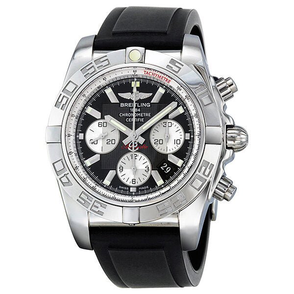 Breitling Chronomat 44 Automatic Chronograph Black Dial Men's Watch #AB011012-B967 - Watches of America