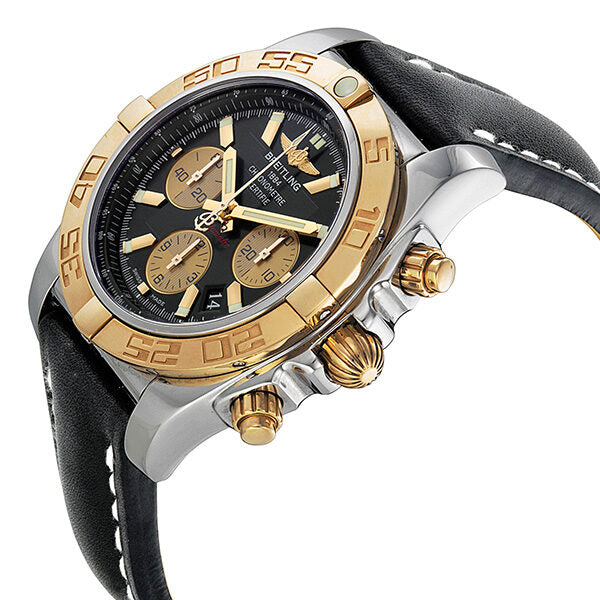 Breitling Chronomat 44 Black Dial Black Leather Automatic Men's Watch CB011012-B968BKLT #CB011012-B968-435X-A20BA.1 - Watches of America #2
