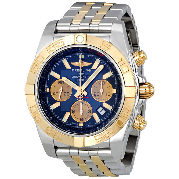 Breitling Chronomat 44 Automatic Blue Dial Steel and Gold Men's Watch CB011012-C790TT#CB011012-C790-375C - Watches of America