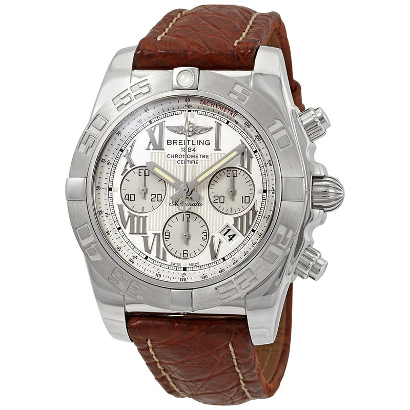 Breitling Chronomat 44 Chronograph Automatic Chronometer Silver Dial Men's Watch #AB011011/G684BRCT - Watches of America