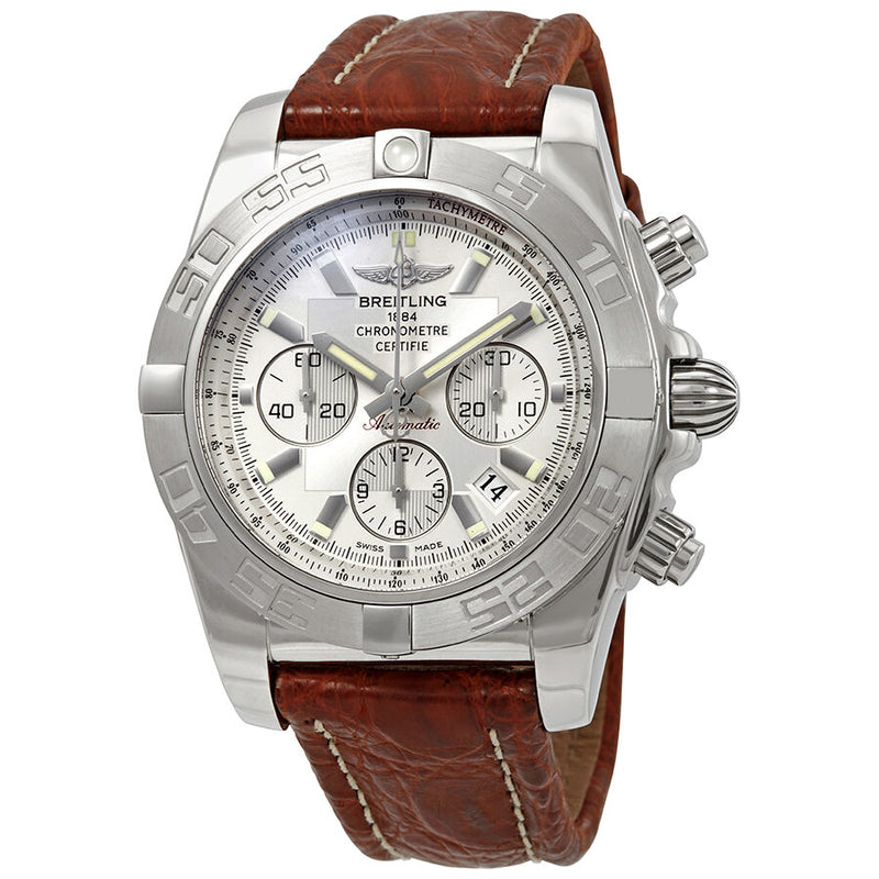 Breitling Chronomat 44 Chronograph Automatic Silver Dial Men's Watch #AB011011-G684BRCT - Watches of America