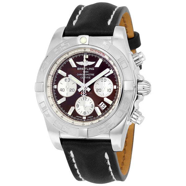 Breitling Chronomat 44 Dial Black Leather Men's Watch AB011011-Q575BKLT#AB011012-Q575-435X-A20BA.1 - Watches of America
