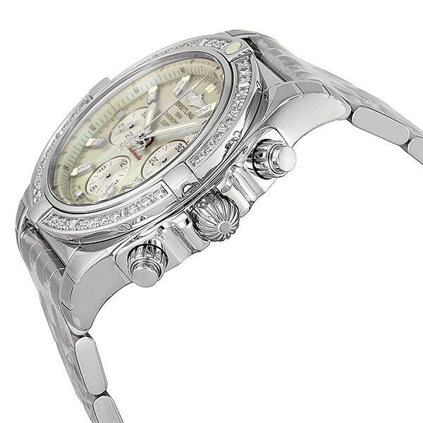Breitling Chronomat 44 Mother of Pearl Dial Diamond Bezel Men's Watch AB011053-G686SS #AB011053-G686-375A - Watches of America #2