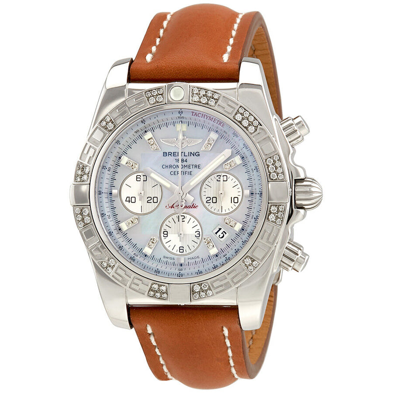 Breitling Chronomat 44 Mother of Pearl Diamond Automatic Men's Watch AB0110AA-G686BRLD#AB0110AA-G686-438X-A20D.1 - Watches of America