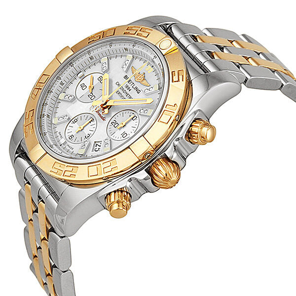 Breitling Chronomat 44 Mother of Pearl Diamond Two-Tone Men's Watch TT #CB011012-A698 - Watches of America #2