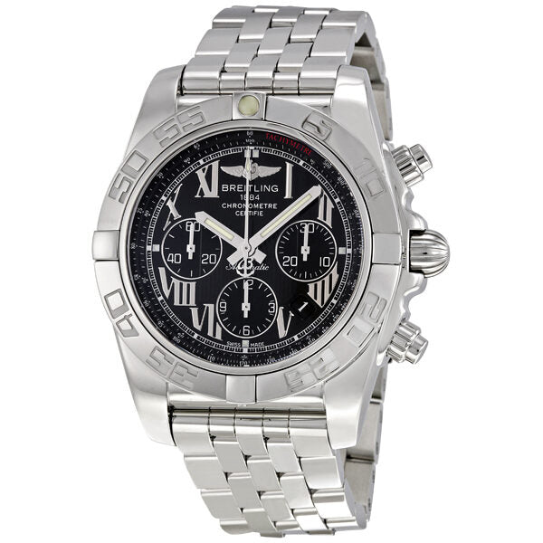Breitling Chronomat Black Stainless Steel Automatic Men's Watch AB011012-B956SS#AB011012/B956SS - Watches of America
