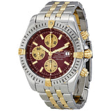 Breitling Chronomat Burgundy Dial Chronograph Steel and Gold Men's Watch B1335611-K505TT#B1335611/K505TT - Watches of America