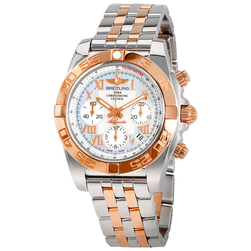 Breitling Chronomat Mother of Pearl Dial Stainless Steel and 18K Rose Gold Men's Watch CB014012-A748TT#CB014012-A748-378C - Watches of America