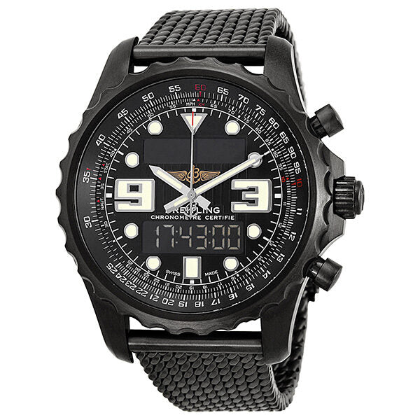 Breitling Chronospace Blacksteel Analog-Digital Multi-Function Men's Watch SS#M7836522-BA26 - Watches of America