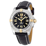 Breitling Cockpit Lady Diamond Black Dial Black Leather Watch #B7135653-B910BKLT - Watches of America