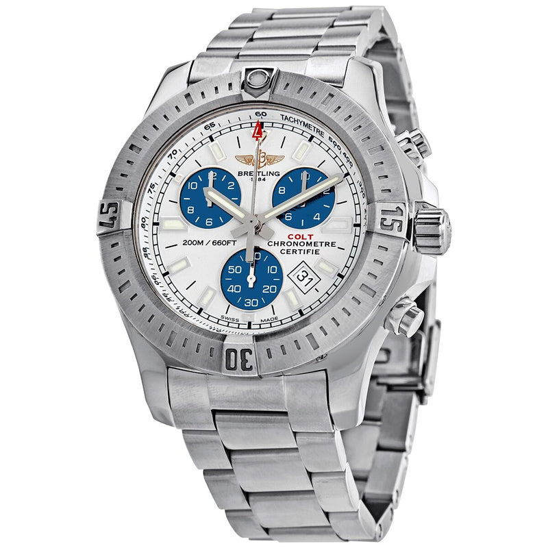 Breitling Colt Chronograph 44 Silver Dial Men's Watch #A73388111G1A1 - Watches of America