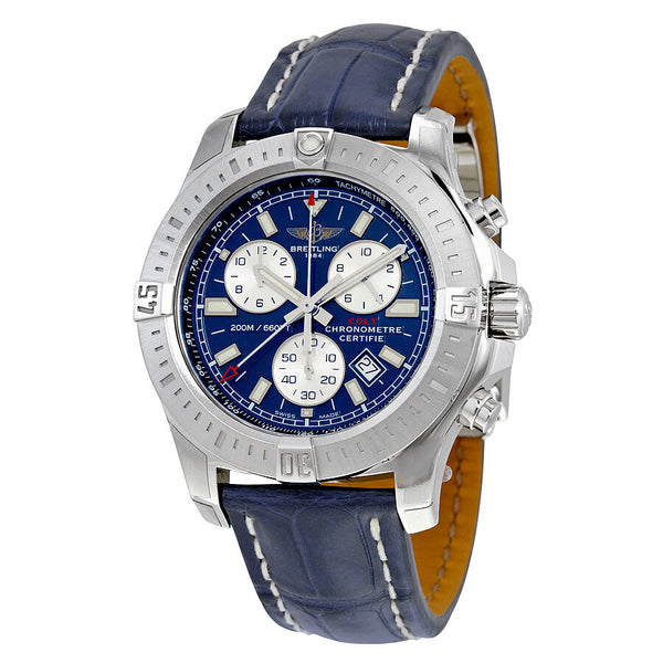 Breitling Colt Chronograph Blue Dial Blue Leather Quartz Men's Watch A7338811-C905BLCD#A7338811-C905-732P-A20D.1 - Watches of America
