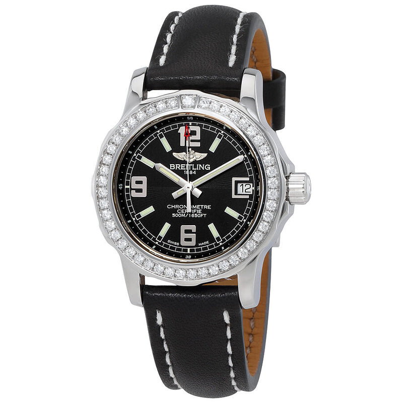 Breitling Colt Lady Black Dial Diamond Bezel Ladies Watch #A7738753-BB51BKLT - Watches of America