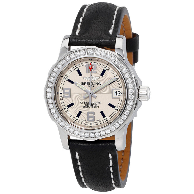 Breitling Colt Lady Silver Dial Diamond Bezel Ladies Watch #A7738753-G744BKLT - Watches of America
