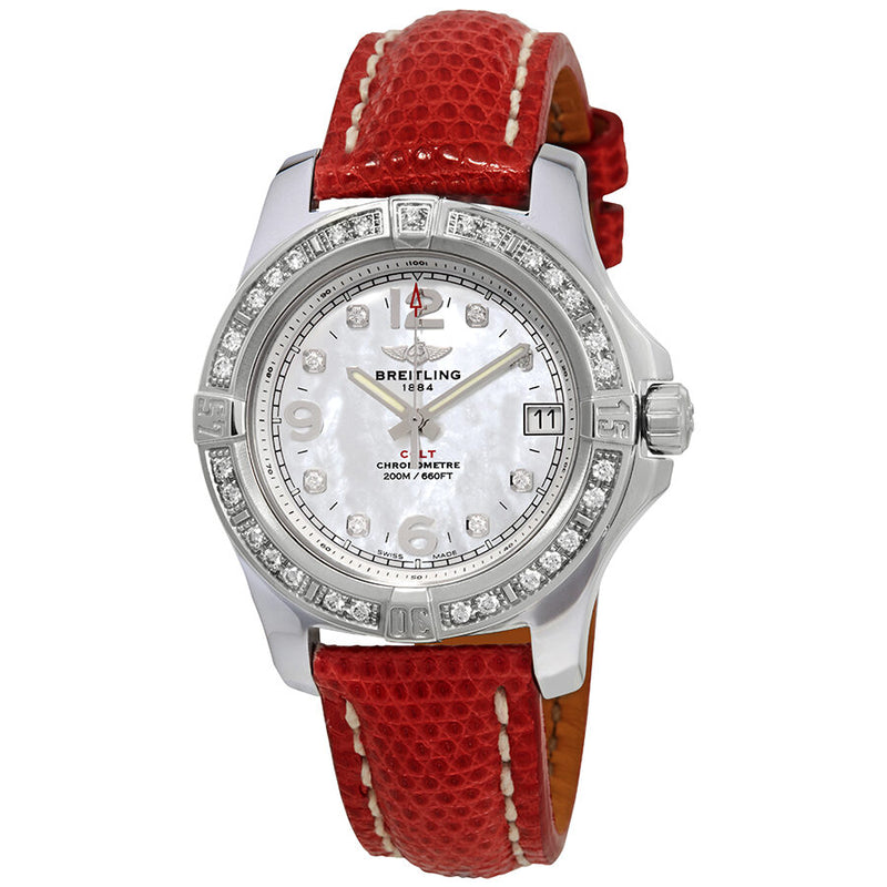 Breitling Colt Mother of Pearl Diamond Dial Ladies Watch #A7438953/A771RDZT - Watches of America