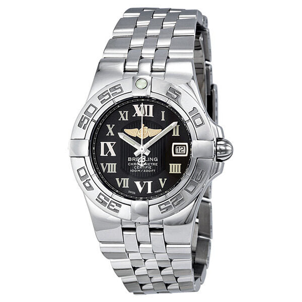 Breitling Galactic 30 Black Dial Stainless Steel Ladies Watch #A71340L2-B950SS - Watches of America