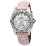 Breitling Galactic 36 Automatic Diamond Dial Pink Sahara Leather Watch A3733053/A717-112ZS#A3733053/A717-239X-A16BA.1 - Watches of America