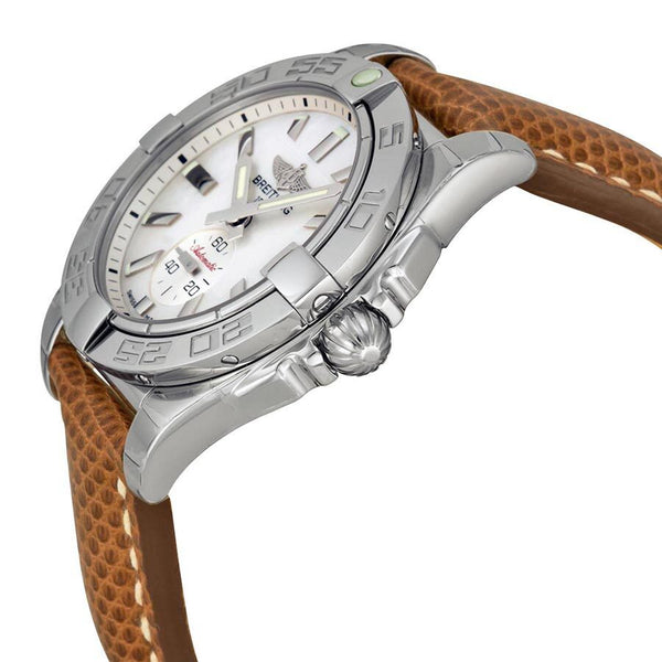 Breitling Galactic 36 Automatic  Mother of Pearl Dial Brown Lizard Leather Unisex Watch #A3733012-A716BRZT - Watches of America #2