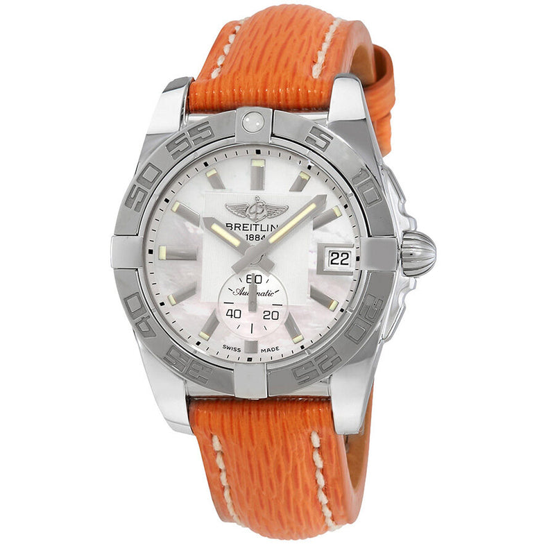 Breitling Galactic 36 Automatic Orange Sahara Leather Watch A3733012/A716-112ZS#A3733012/A716-217XS-A16BA.1 - Watches of America