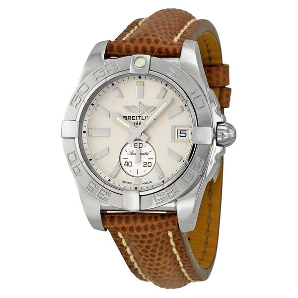 Breitling Galactic 36 Automatic Silver Dial Brown Lizard Leather Unisex Watch #A3733012-G706BRZT - Watches of America