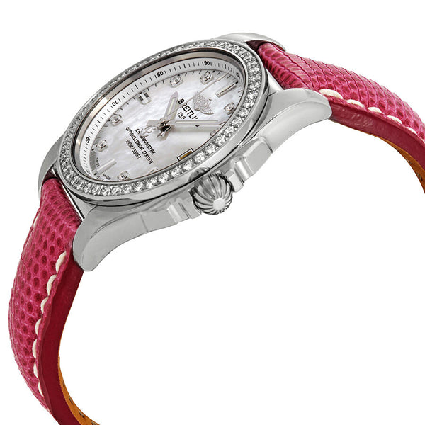 Breitling Galactic 36 Mother of Pearl Diamond Dial Ladies Leather Watch #A7433053-A780LIZT - Watches of America #2