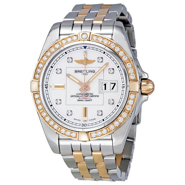 Breitling Galactic 41 Mother of Pearl Steel and 18kt Rose Gold Men's Watch #C49350LA-A706TT - Watches of America