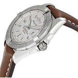 Breitling Galactic 41 Silver Dial Brown Leather Strap Men's Watch #A49350L2-G699BRLD - Watches of America #2
