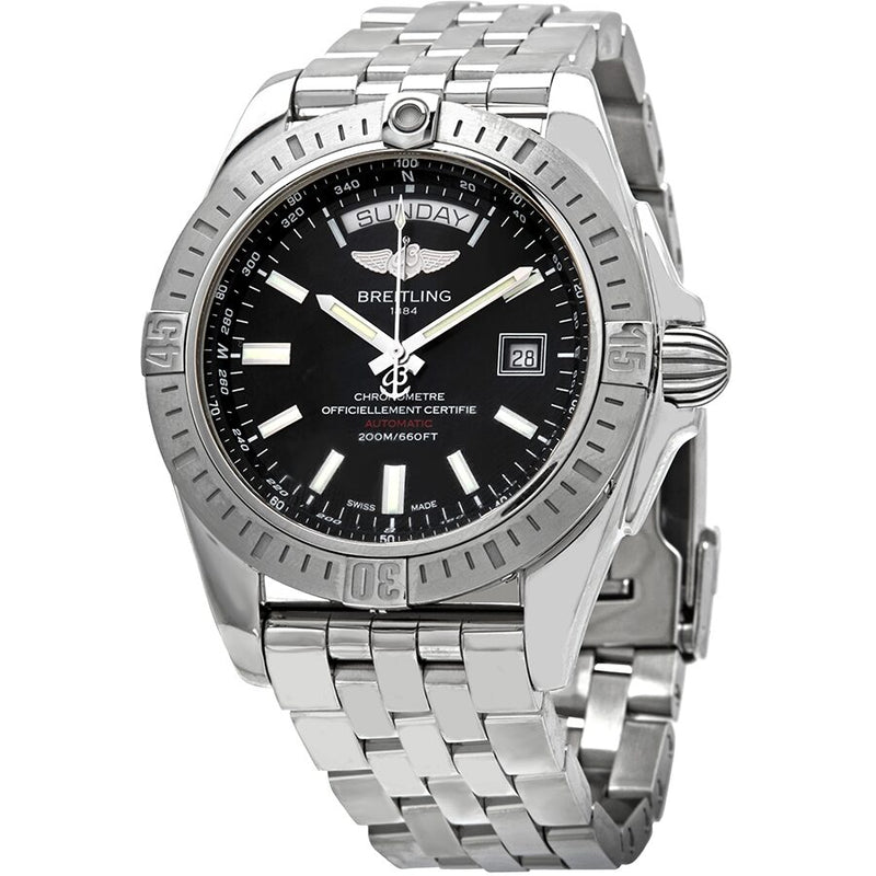 Breitling Galactic 44 Day & Date Automatic Black Dial Men's Watch #A453201A/BG10-375A - Watches of America