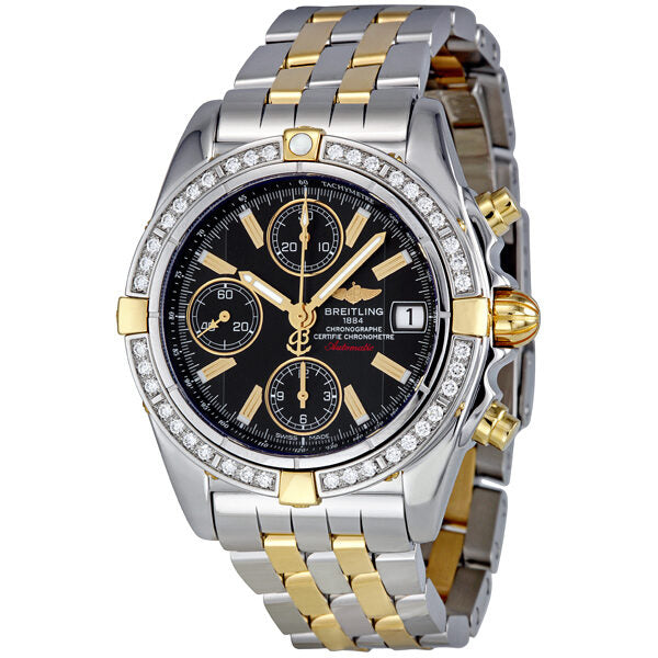 Breitling Galactic Chronograph Black Dial Diamond Bezel Automatic Men's Watch B13358LA-B974TT#B13358LA/B974TT - Watches of America