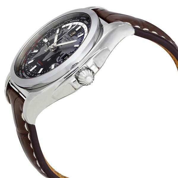 Breitling Galactic Unitime Black Dial Dark Brown Leather Men's Watch WB3510U4-BD94DBRCT #WB3510U4-BD94-739P-A20BA.1 - Watches of America #2