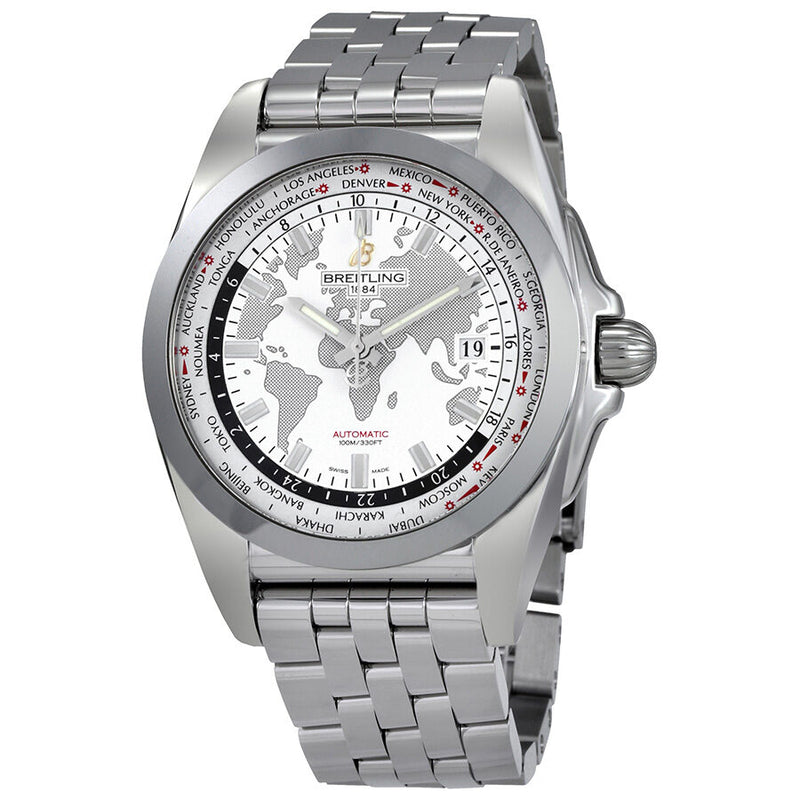 Breitling Galactic Unitime Automatic White Dial Men's Watch WB3510U0-A777SS#WB3510U0-A777-375A - Watches of America