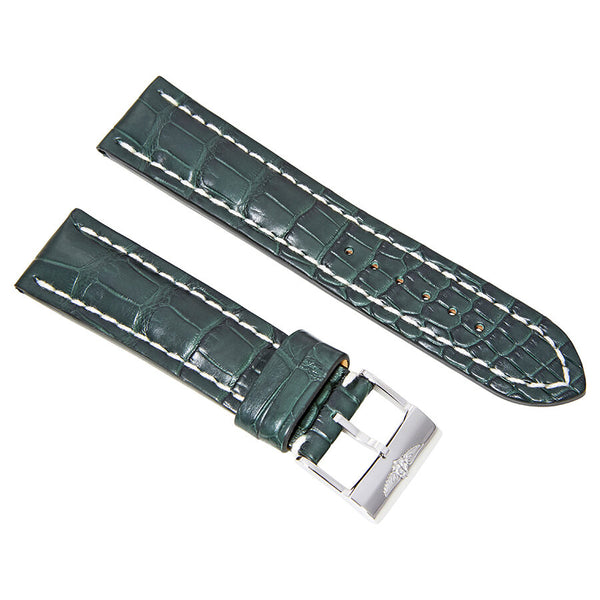 Breitling Green Strap Stainless Steel Tang Buckle 22-20mm#748P - Watches of America