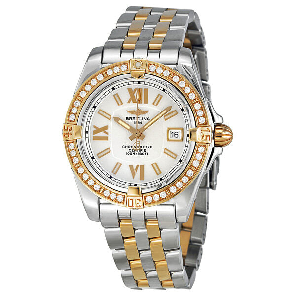 Breitling Lady Cockpit Diamond Rose Gold and Stainless Steel Ladies Watch C7135653-G650TT#C7135653/G650 - Watches of America